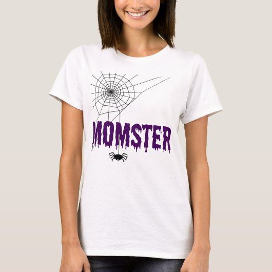 Momster Lila Driving Schriftart Spider Web T-Shirt (Vorderseite)