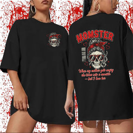 MOMSTER Lustiges Mama-Totenkopf-T-Shirt, Wütende M Tri-Blend Shirt