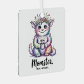 Momster. (Mom + Monster) Ornament Aus Metall (Vorderseite Rechts)