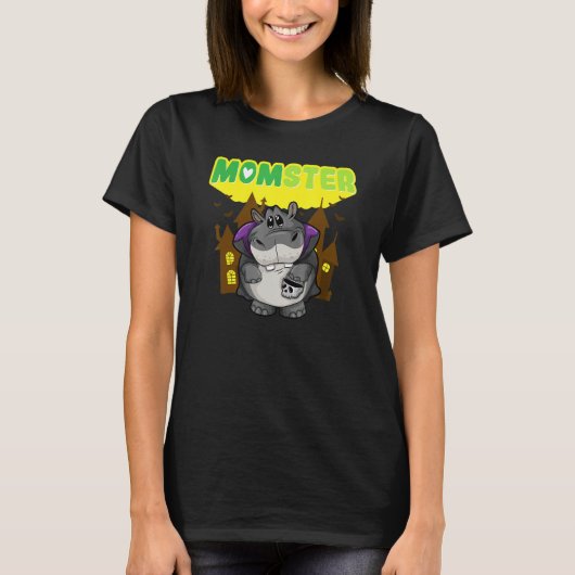 Momster Monster Mama Beängstigend Halloween Mommy T-Shirt (Vorderseite)