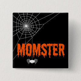 Momster Orange Dripping Schriftart Spider Web Button