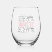 Momster Pink Halloween Niedlich und spöttisch Weinglas Ohne Stiel (Rückseite)