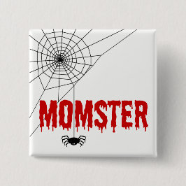 Momster Red Dripping Schriftart Spider Web Button