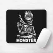 Momster Skeleton Woman Coffee Funny Halloween Mom  Mousepad (Mit Mouse)