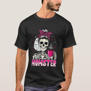 Momster Totenkopf-Mom Kaffee Liebhaber Halloween U T-Shirt