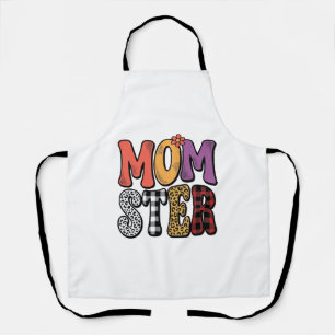 Momster Vintage Mama Leopard Plaid Typografie Desi Schürze