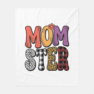 Momster Vintage-Mama-Leoparden-Karotypografie-Desi Fleecedecke