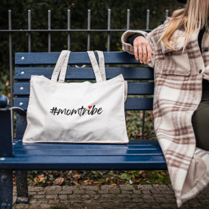 #MomTribe Moderne Mutterschaft Skript Muttertag Jumbo Stoffbeutel