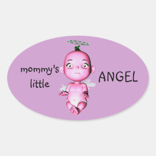 MOMYS KLEINE ANGEL-STICKER OVALER AUFKLEBER
