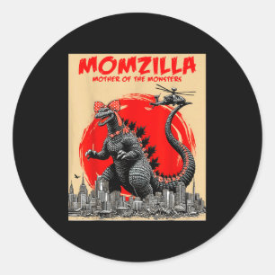 Momzilla Mutter der Monster Retro Vintage Mama Runder Aufkleber