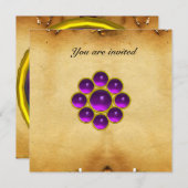 MON-Amethyst-Purpleparchment Einladung (Vorne/Hinten)