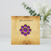 MON-Amethyst-Purpleparchment Einladung (Stehend Vorderseite)