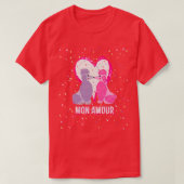 Mon Amour französisches Poodle Happy Valentines Da T-Shirt (Design vorne)