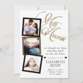 Mon Amour | Gold Grunge Foil Baby Birth 3 Foto Ankündigung (Vorderseite)