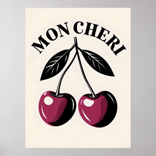 Mon Cheri Cherry Pop Art Poster (Vorne)