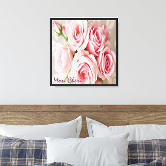 Mon Cheri rosa Rosen Leinwanddruck