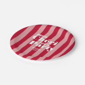 Mon Cherie Let's Party Cherry Red Bold Stripe Pappteller (Schrägansicht)