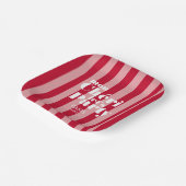 Mon Cherie Let's Party Cherry Red Bold Stripe Pappteller (Gewinkelt)