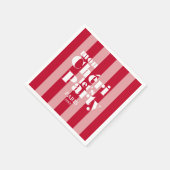 Mon Cherie Let's Party Cherry Red Bold Stripe Serviette (Ecke)