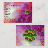 MON EMERALD AGATA, helle violette grüne Leinen Visitenkarte (Vorne/Hinten)