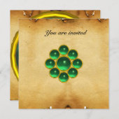 MON Jade Green Perchment Einladung (Vorne/Hinten)