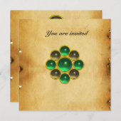 MON-Jade-Pergament Einladung (Vorne/Hinten)