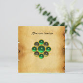 MON-Jade-Pergament Einladung (Stehend Vorderseite)