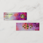 MON MONOGRAM hell Fuchsia lila grau Mini Visitenkarte (Vorne/Hinten)