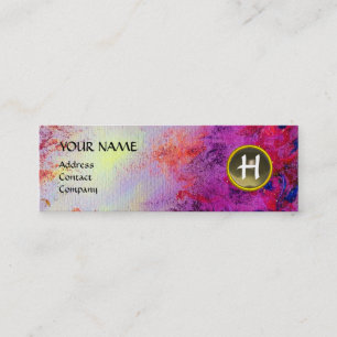 MON MONOGRAM hell Fuchsia lila grau Mini Visitenkarte