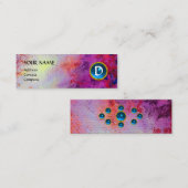 MON MONOGRAM hell fuchsisch lila blau Mini Visitenkarte (Vorne/Hinten)