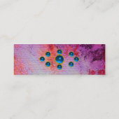 MON MONOGRAM hell fuchsisch lila blau Mini Visitenkarte (Rückseite)