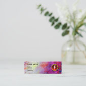 MON MONOGRAM hell fuchsisch lila rot Mini Visitenkarte (Stehend Vorderseite)