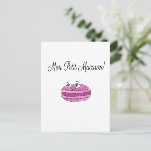 Mon Petit Macaron Postkarte (Stehend Vorderseite)