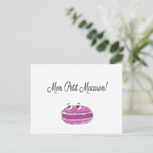 Mon Petit Macaron Postkarte (Stehend Vorderseite)