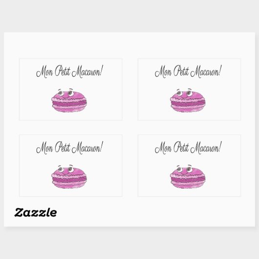 Mon Petit Macaron Rechteckiger Aufkleber (Blatt)