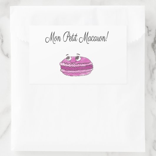 Mon Petit Macaron Rechteckiger Aufkleber (Tasche)