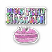 Mon Petit Macaron Retro Gefärbte Krawatte Groovy T Aufkleber (Vorderseite)