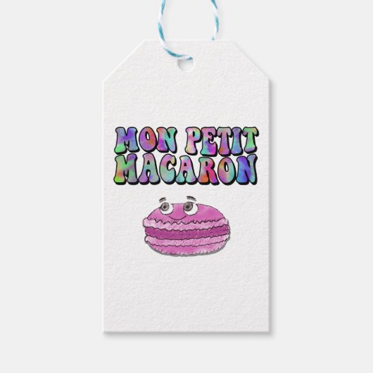 Mon Petit Macaron Retro Gefärbte Krawatte Groovy T Geschenkanhänger (Vorderseite)