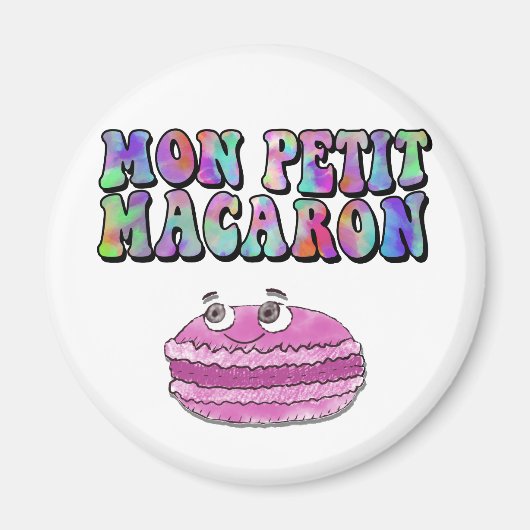 Mon Petit Macaron Retro Gefärbte Krawatte Groovy T Magnet (Vorne)