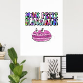 Mon Petit Macaron Retro Gefärbte Krawatte Groovy T Poster (Heimbüro)