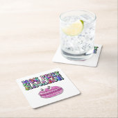 Mon Petit Macaron Retro Gefärbte Krawatte Groovy T Rechteckiger Pappuntersetzer (Vor Ort)