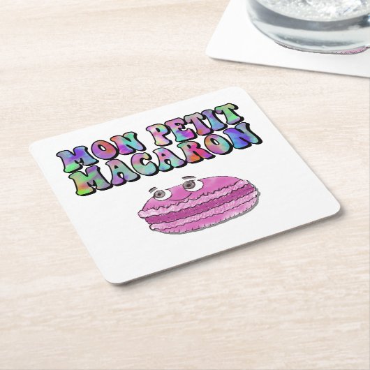 Mon Petit Macaron Retro Gefärbte Krawatte Groovy T Rechteckiger Pappuntersetzer (angewinkelt)