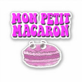 Mon Petit Macaron Retro Groovy Text Aufkleber (Vorderseite)