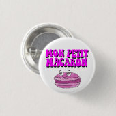 Mon Petit Macaron Retro Groovy Text Button (Vorne & Hinten)