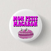 Mon Petit Macaron Retro Groovy Text Button (Vorderseite)