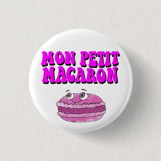 Mon Petit Macaron Retro Groovy Text Button (Vorderseite)