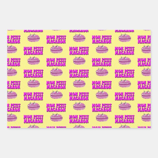 Mon Petit Macaron Retro Groovy Text Geschenkpapier Set (Vorderseite 2)