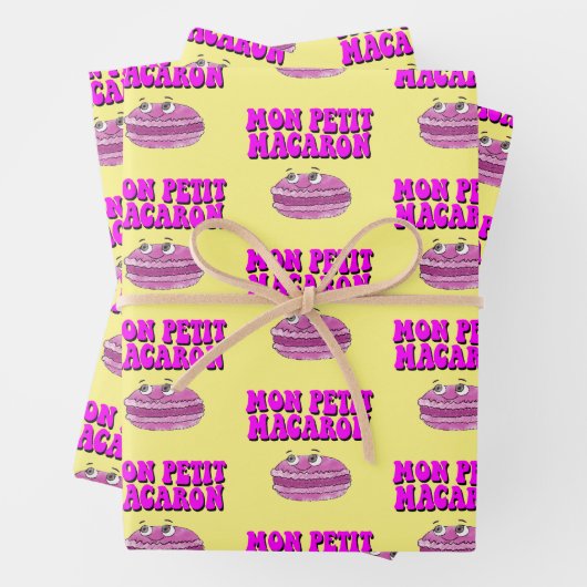 Mon Petit Macaron Retro Groovy Text Geschenkpapier Set (Beispiel)