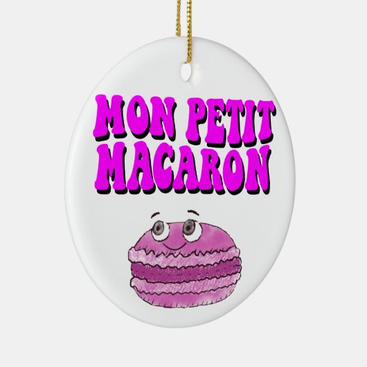 Mon Petit Macaron Retro Groovy Text Keramik Ornament (Rechts)