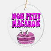 Mon Petit Macaron Retro Groovy Text Keramik Ornament (Links)
